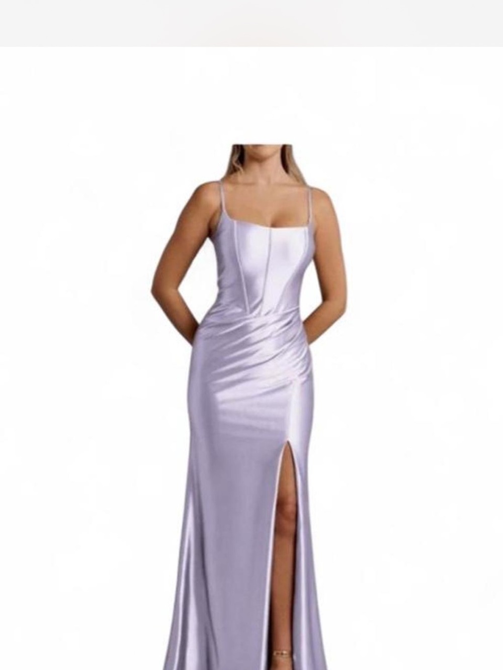 Galina Signature Shimmering Lilac Corset Maxi Dress - Size 10